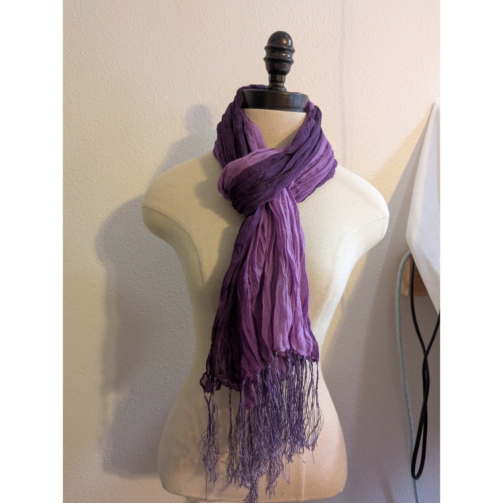 purple ombre tassle scarf